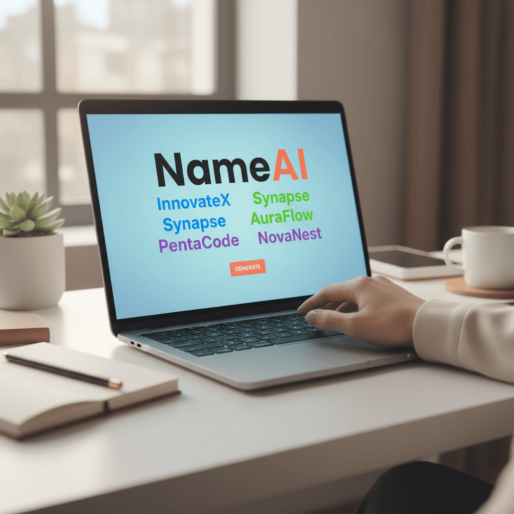 NameAI interface showing instant name generation results