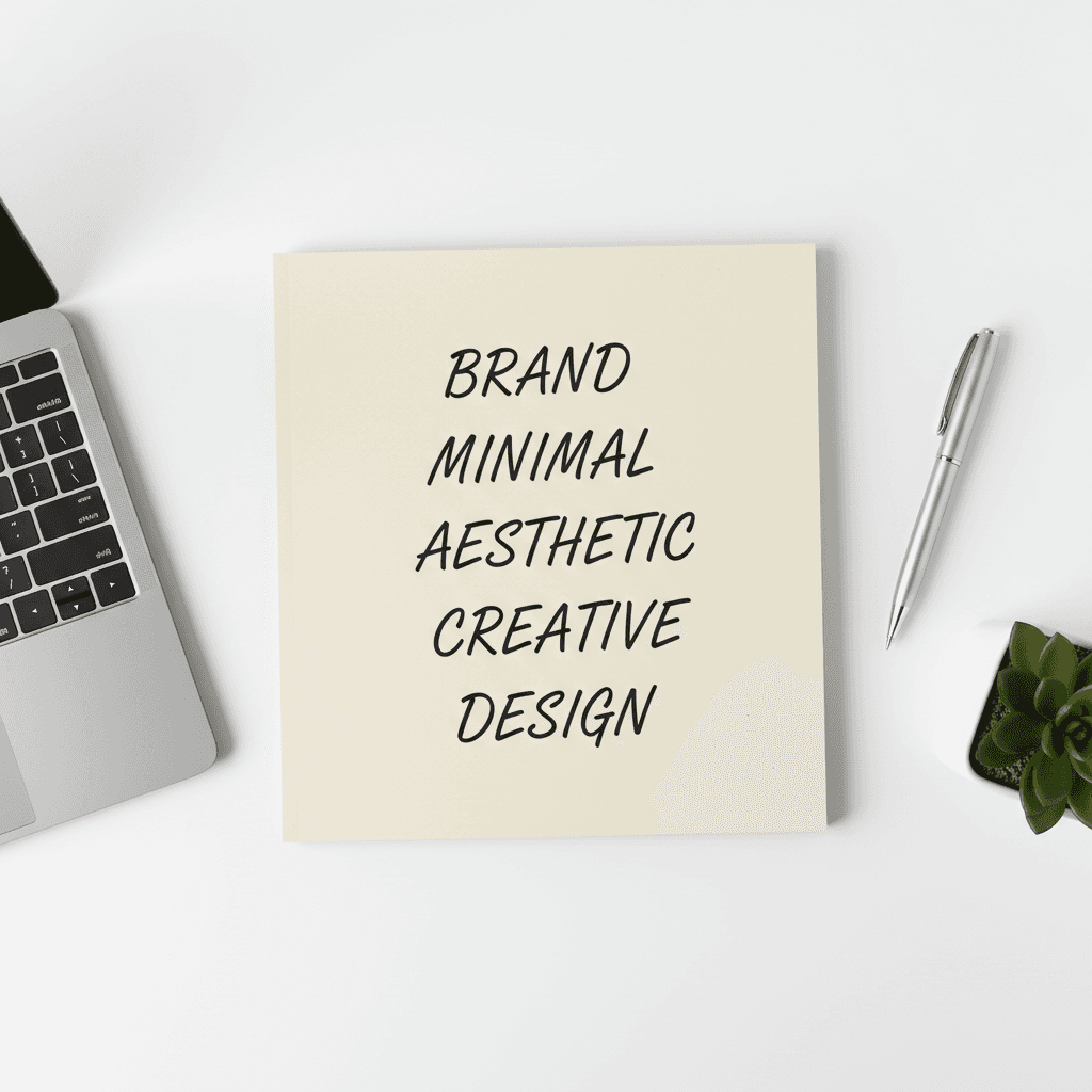 Notes about brand style next to laptop for AI customization
